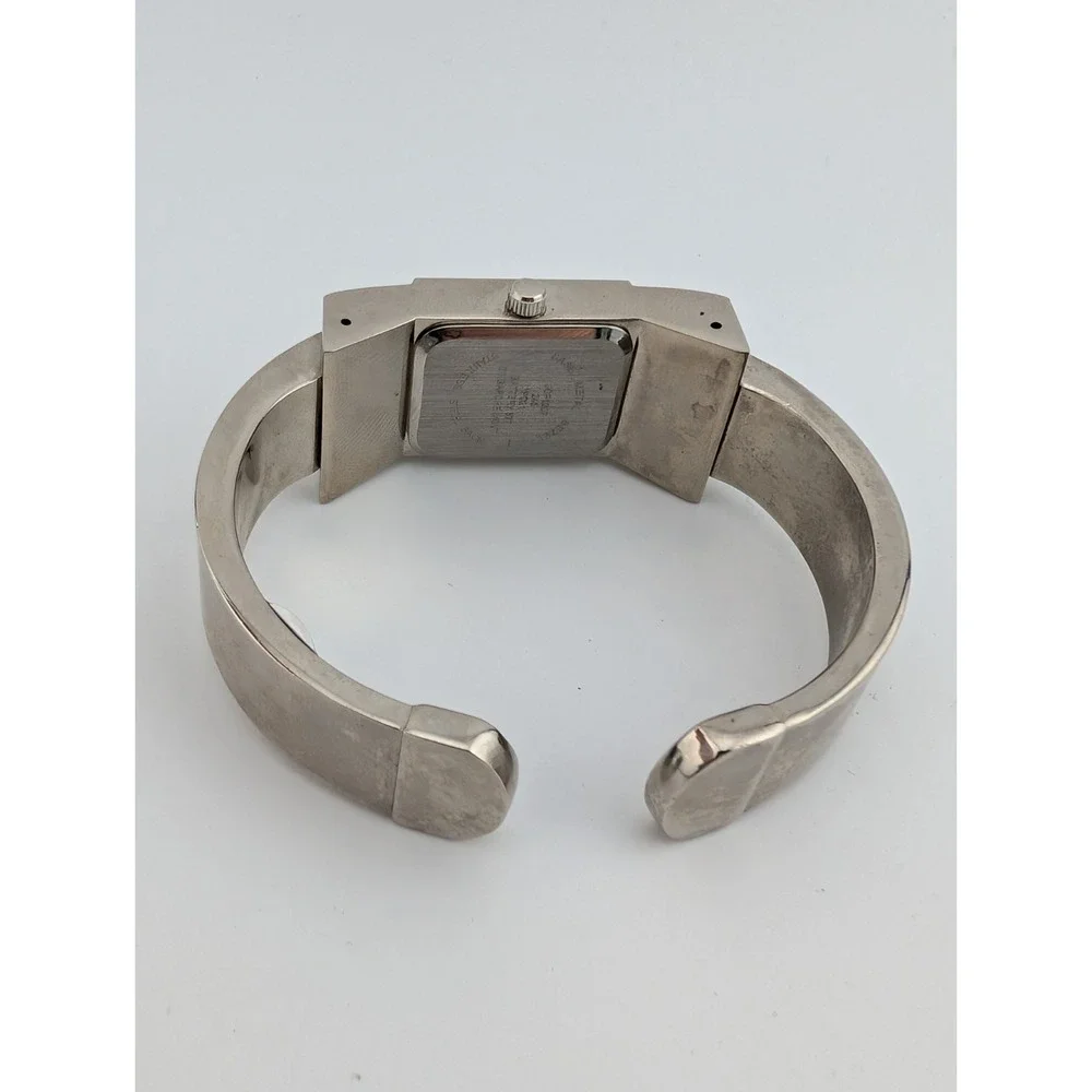 Vintage JC Penny Watch Women 22mm Silver Case Crystal‎ Bezel Bangle- New Battery